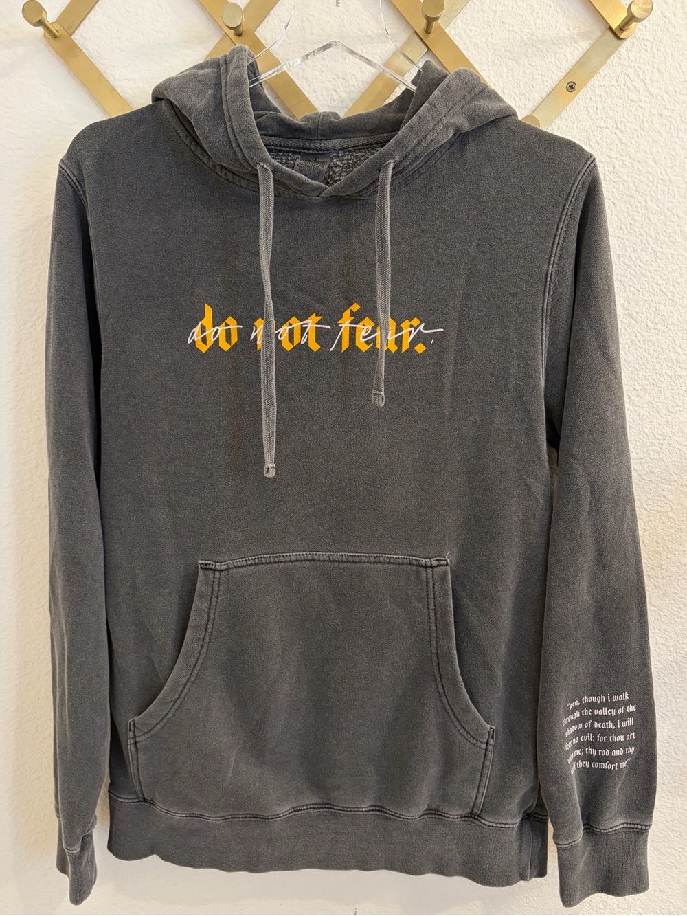 Elevated Faith Do Not Fear Christian Charcoal Hooded Sweatshirt Unisex XS